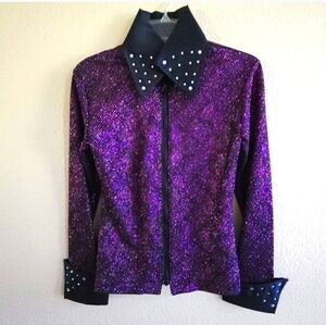 NWOT Quality Western Showmanship/ Horsemanship Zip Up Glamour Top